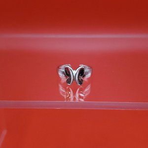 Size 1 925 Sterling Silver Cute Butterfly Toe Ring